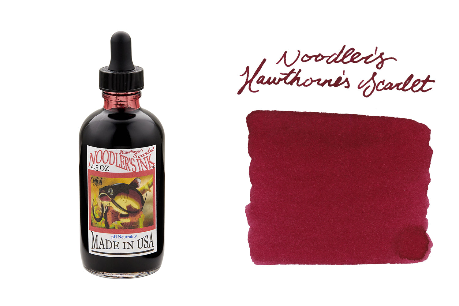 Noodler's Hawthorne's Scarlet - 4.5oz Bottled Ink with Free Charlie Pen